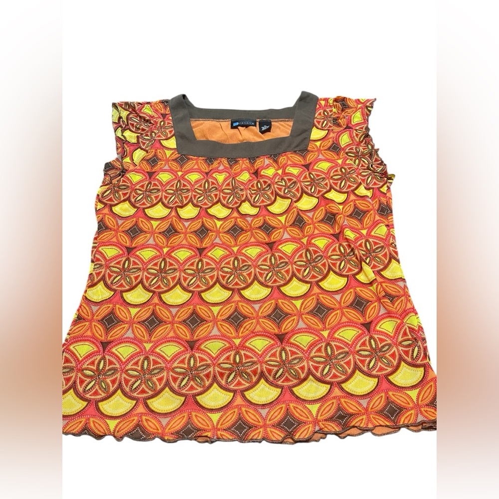 (R) elativity Women’s Colorful Square Neck Top
